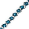 Thumbnail Image 0 of 4.0mm London Blue Topaz Bracelet in Sterling Silver - 7.5"