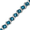 Thumbnail Image 1 of 4.0mm London Blue Topaz Bracelet in Sterling Silver - 7.5"