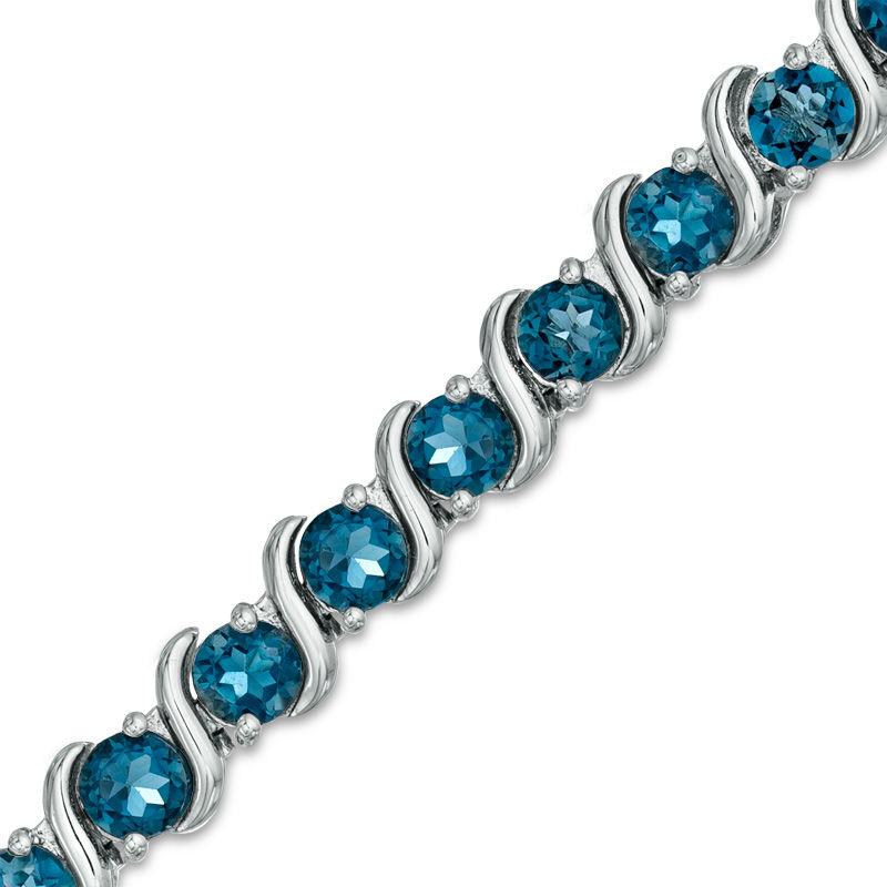 4.0mm London Blue Topaz Bracelet in Sterling Silver - 7.5"