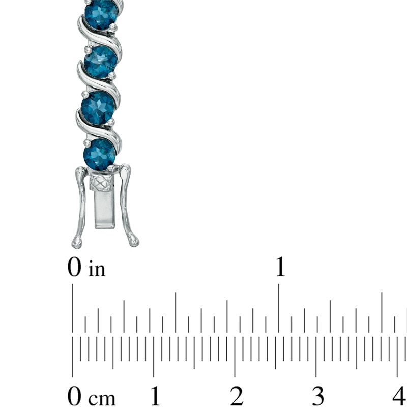Main Image 2 of 4.0mm London Blue Topaz Bracelet in Sterling Silver - 7.5"