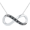 Thumbnail Image 1 of Black Diamond Accent Sideways Infinity Necklace in Sterling Silver - 16"
