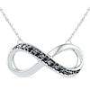 Black Diamond Accent Sideways Infinity Necklace In Sterling Silver - 16