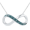 Enhanced Blue Diamond Accent Sideways Infinity Necklace In Sterling Silver - 16