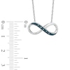 Thumbnail Image 2 of Enhanced Blue Diamond Accent Sideways Infinity Necklace in Sterling Silver - 16"