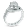Thumbnail Image 2 of 1/3 CT. T.W. Diamond Cluster Bridal Set in 10K White Gold
