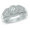 Thumbnail Image 1 of 1/4 CT. T.W. Diamond Vintage-Style Frame Bridal Set in 10K White Gold