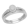 1/5 CT. T.W. Diamond Cluster Bridal Set In 10K White Gold