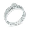 Thumbnail Image 1 of 1/5 CT. T.W. Diamond Cluster Bridal Set in 10K White Gold