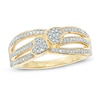 Thumbnail Image 0 of 1/5 CT. T.W. Diamond Double Heart Promise Ring in 10K Gold