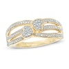 Thumbnail Image 1 of 1/5 CT. T.W. Diamond Double Heart Promise Ring in 10K Gold