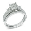Thumbnail Image 2 of 1/3 CT. T.W. Diamond Square Composite Double Collar Bridal Set in 10K White Gold