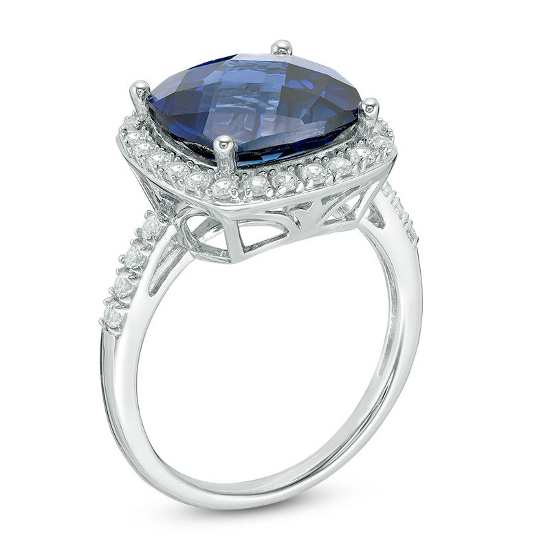 Platinum One Carat Princess Cut Blue Diamond Ring | Barkev's