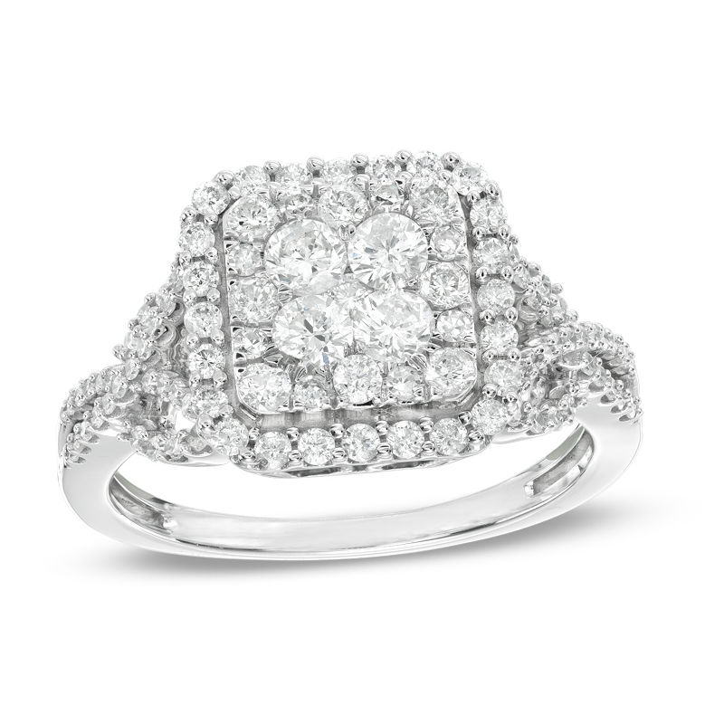 Main Image 1 of 1 CT. T.W. Composite Diamond Frame Ring in 10K White Gold