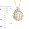 Thumbnail Image 1 of 12.0mm Golden Cultured South Sea Pearl and 1/2 CT. T.W. Diamond Frame Pendant in 14K Gold