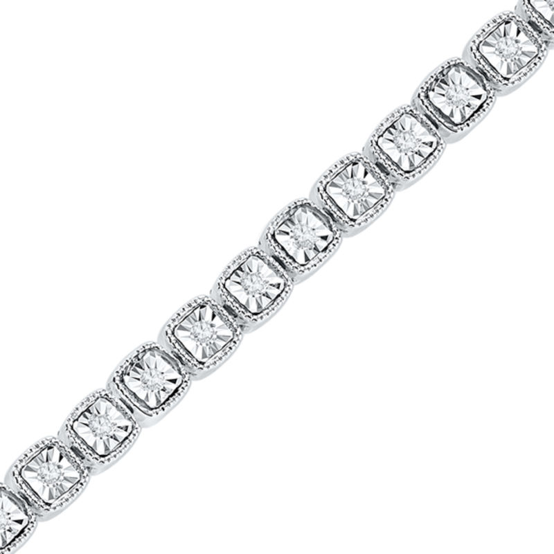 1/4 CT. T.W. Diamond Tennis Bracelet in Sterling Silver - 7.25