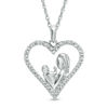 1/10 CT. T.W. Diamond Motherly Love Heart Pendant In 10K White Gold