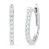 Thumbnail Image 0 of 1/8 CT. T.W. Diamond Hoop Earrings in 10K White Gold