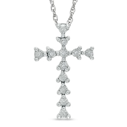 Diamond Accent Cross Pendant in Sterling Silver