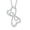 Thumbnail Image 0 of Diamond Accent Double Loop Heart Pendant in Sterling Silver