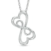 Thumbnail Image 1 of Diamond Accent Double Loop Heart Pendant in Sterling Silver