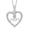 Thumbnail Image 1 of Diamond Accent "MOM" Heart Pendant in Sterling Silver