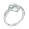 Thumbnail Image 2 of Diamond Accent Swirled Heart Ring in Sterling Silver
