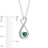 Thumbnail Image 2 of 5.0mm Heart-Shaped Lab-Created Emerald and Diamond Accent Infinity Heart "MOM" Pendant in Sterling Silver