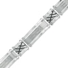 Thumbnail Image 0 of Men's 1/4 CT. T.W. Diamond Double Row Bracelet in Stainless Steel - 8.5"