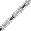 Thumbnail Image 0 of Men's Carbon Fiber and Diamond Accent Bracelet in Stainless Steel - 8.5"