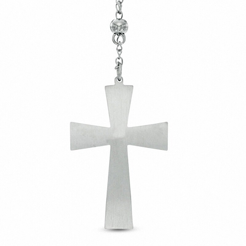 Main Image 2 of Men's Rosary Necklace in Two-Tone Stainless Steel - 24"