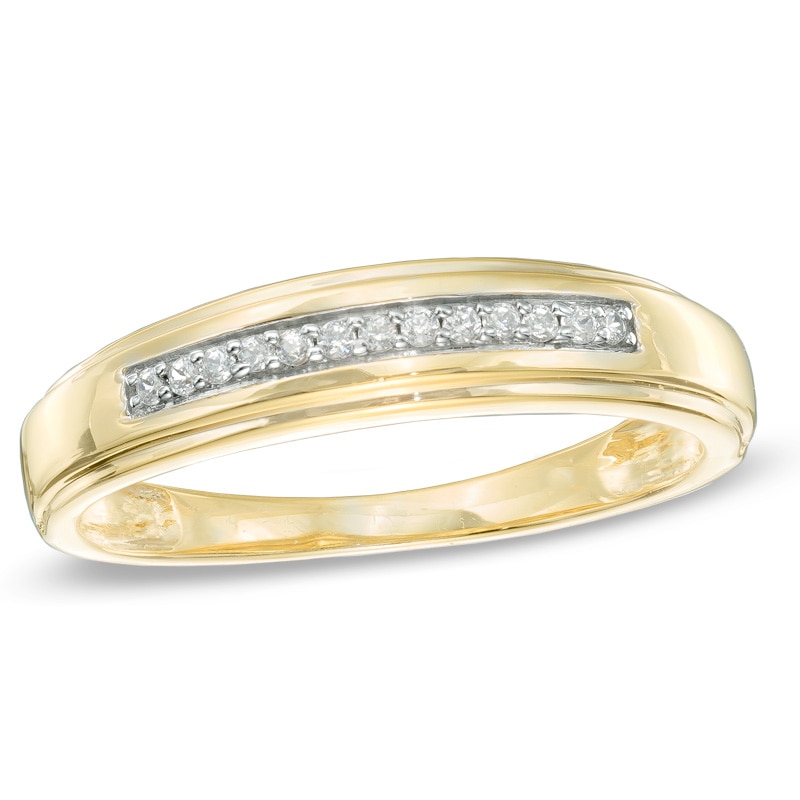 Main Image 1 of 1/10 CT. T.W. Diamond Wedding Band in 10K Gold