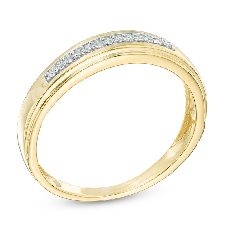 Main Image 2 of 1/10 CT. T.W. Diamond Wedding Band in 10K Gold