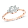 Thumbnail Image 0 of 1/4 CT. T.W. Princess-Cut Diamond Frame Promise Ring in 10K Rose Gold