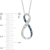 Thumbnail Image 1 of Enhanced Blue and White Diamond Accent Infinity Pendant in Sterling Silver