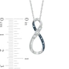 Thumbnail Image 2 of Enhanced Blue and White Diamond Accent Infinity Pendant in Sterling Silver