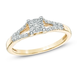 1/20 CT. T.W. Diamond Split Shank Promise Ring in 10K Gold