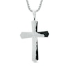 Thumbnail Image 0 of Men's Lord's Prayer Tablet Cross Pendant in Two-Tone Stainless Steel - 24"