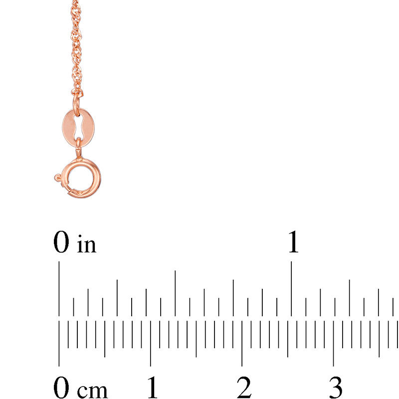 Main Image 2 of 1.03mm Singapore Chain Necklace in Solid 14K Rose Gold - 18"
