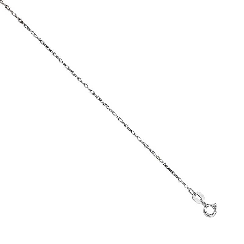 Main Image 1 of Ladies' 0.76mm Rope Chain Necklace in Solid 14K White Gold - 16"