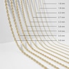 Thumbnail Image 3 of Ladies' 0.76mm Rope Chain Necklace in Solid 14K White Gold - 16"