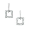 Thumbnail Image 0 of 1/6 CT. T.W. Diamond Square Outline Drop Earrings in 14K White Gold
