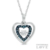 Thumbnail Image 0 of 1/5 CT. T.W. Enhanced Blue and White Diamond Heart Pendant in 10K White Gold