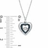 Thumbnail Image 1 of 1/5 CT. T.W. Enhanced Blue and White Diamond Heart Pendant in 10K White Gold