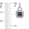 1/3 CT. T.W. Enhanced Black and White Diamond Square Cluster Frame Buckle Drop Earrings in Sterling Silver