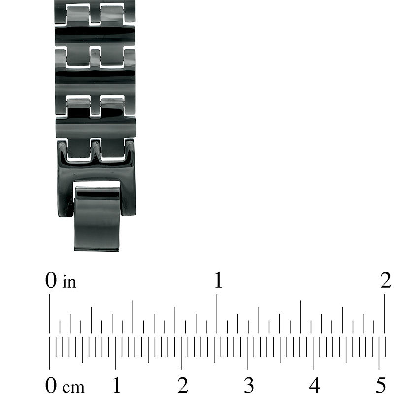Main Image 3 of 1/2 CT. T.W. Enhanced Blue Diamond Bracelet in Black Tungsten and Stainless Steel - 8.5"