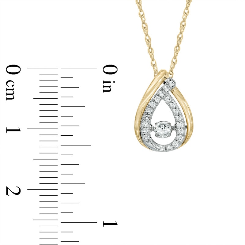 1/5 CT. T.W. Diamond Teardrop Pendant in 10K Two-Tone Gold