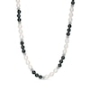 Thumbnail Image 0 of 8.0 - 9.0mm Cultured Freshwater Pearl and Onyx Strand Necklace in Sterling Silver