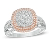Thumbnail Image 1 of 1 CT. T.W. Diamond Cluster Frame Ring in 10K Two-Tone Gold