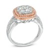 Thumbnail Image 2 of 1 CT. T.W. Diamond Cluster Frame Ring in 10K Two-Tone Gold