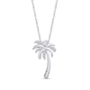 Diamond Accent Palm Tree Pendant In 10K White Gold